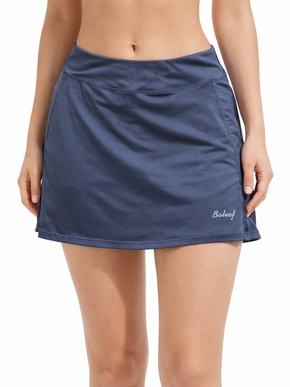 Baleaf Blue Gray Athletic Tennis Skirt with Built-In Shorts Skorts